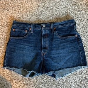 Levi's 501‎ Cut Off Denim Shorts Dark Wash